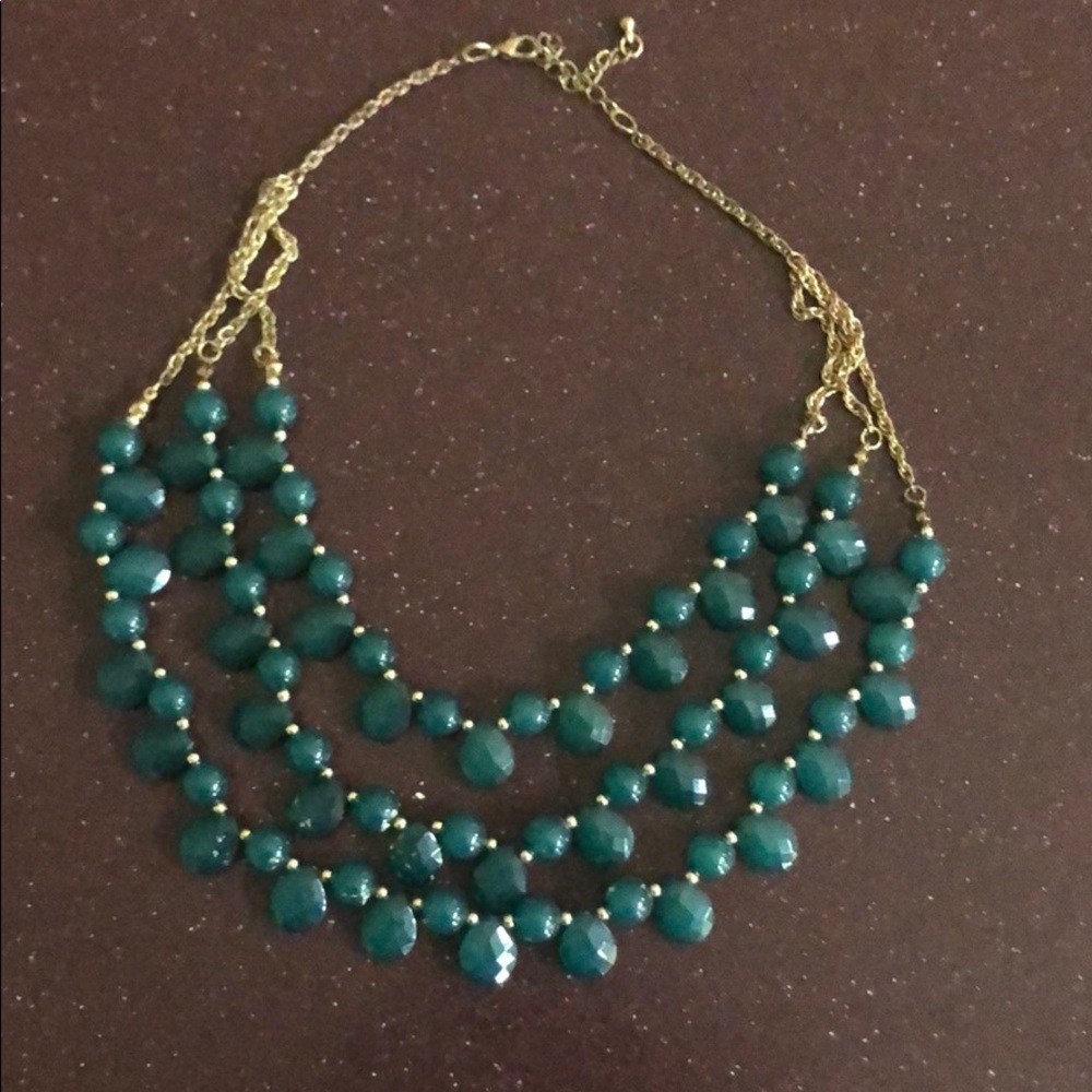 Emerald colored statement necklace